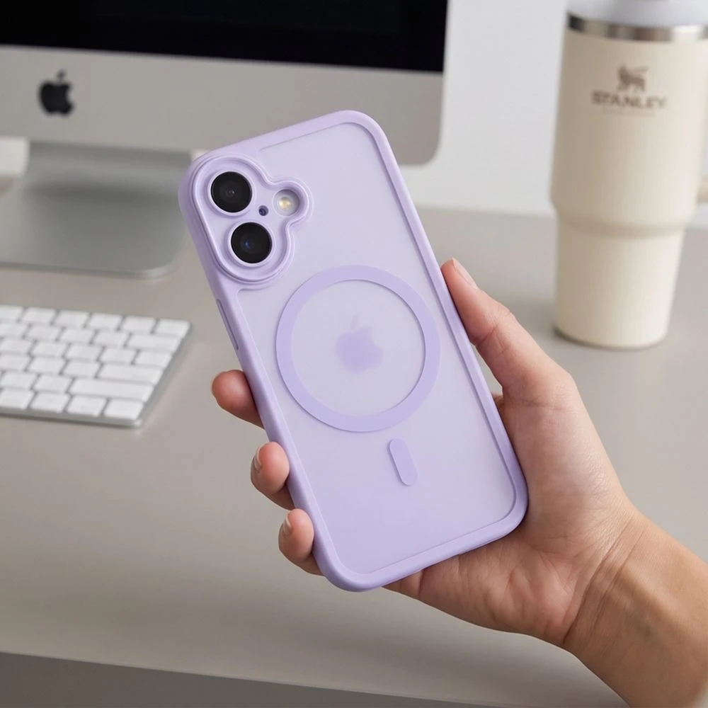 Dėklas Tech-Protect MAGPEAK MagSafe CC iPhone 17 MATINIS LEVANDŲ SPALVOS