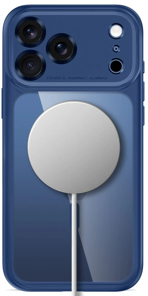 Dėklas Tech-Protect MAGPEAK MagSafe CC iPhone 17 Pro / 18 Pro TAMSIAI MĖLYNAS/SKAIDRUS