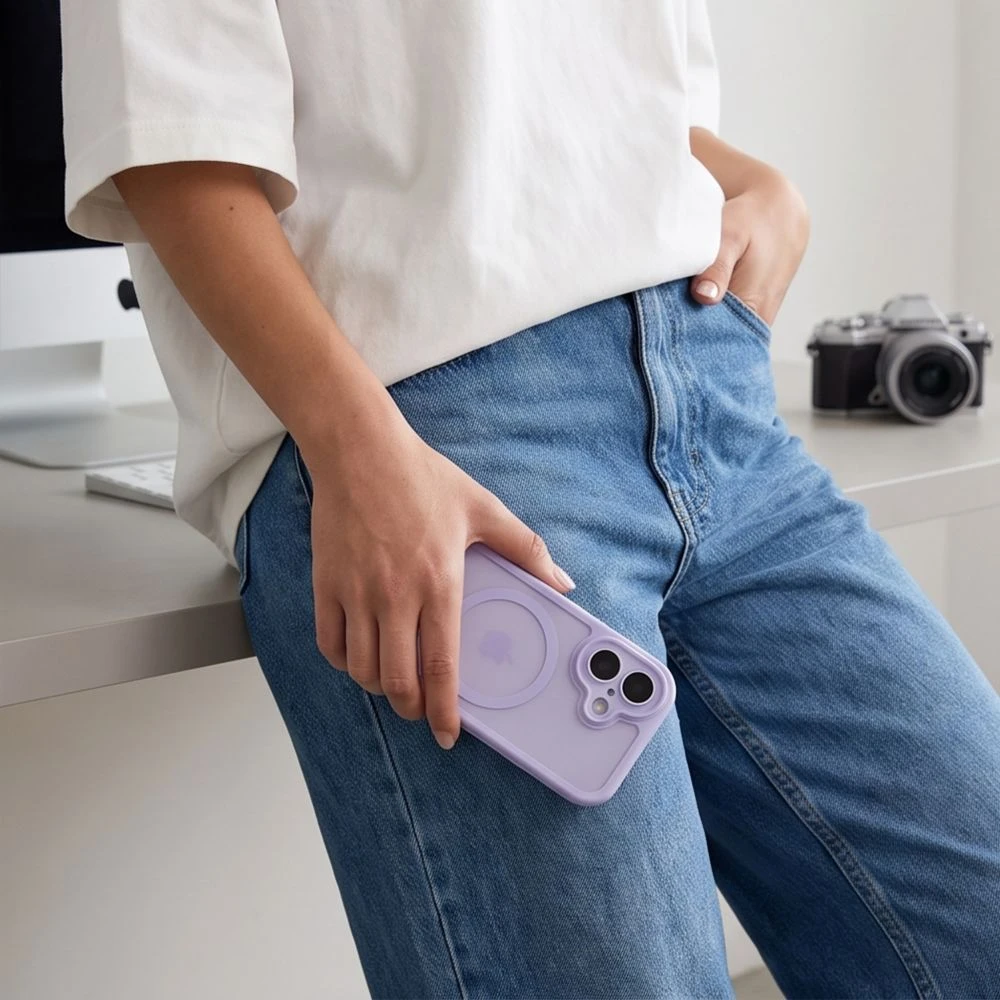 Dėklas Tech-Protect MAGPEAK MagSafe CC iPhone 17 MATINIS LEVANDŲ SPALVOS