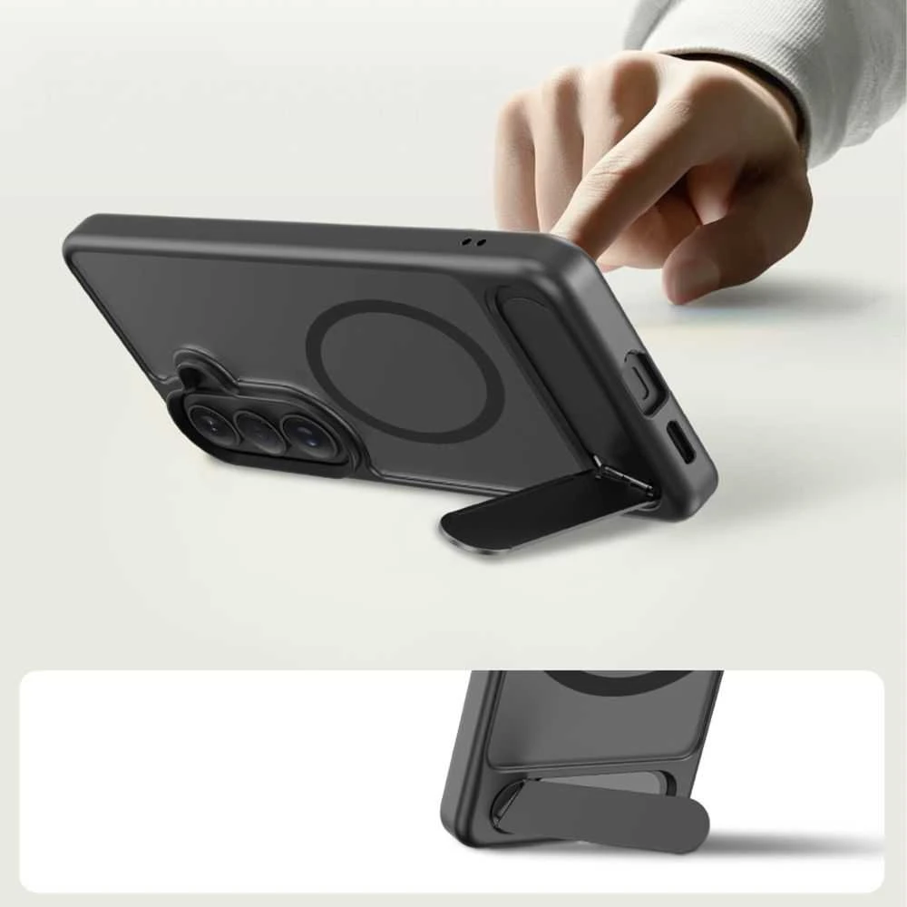 Dėklas Tech-Protect MagRack MagSafe Samsung Galaxy S26+ Plus Matte juodos spalvos