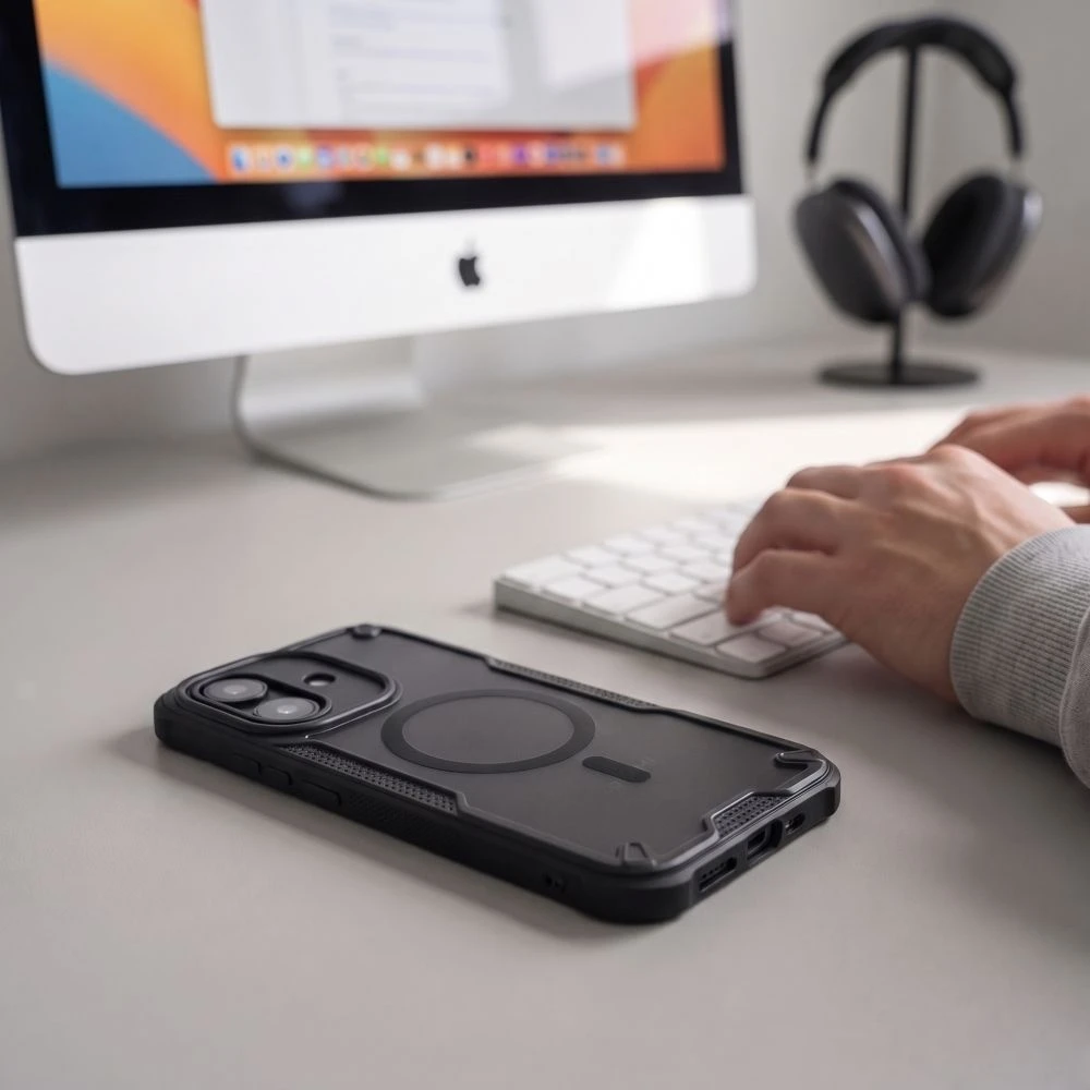 Dėklas Tech-Protect RUGGED SHIELD MagSafe XIAOMI REDMI NOTE 17 Pro 5G MATINIS Juodas