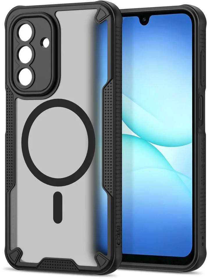 Dėklas TECH-PROTECT RUGGED SHIELD MagSafe Samsung Galaxy A17 / A18 / A26 4G / 5G MATINIS juodos spalvos