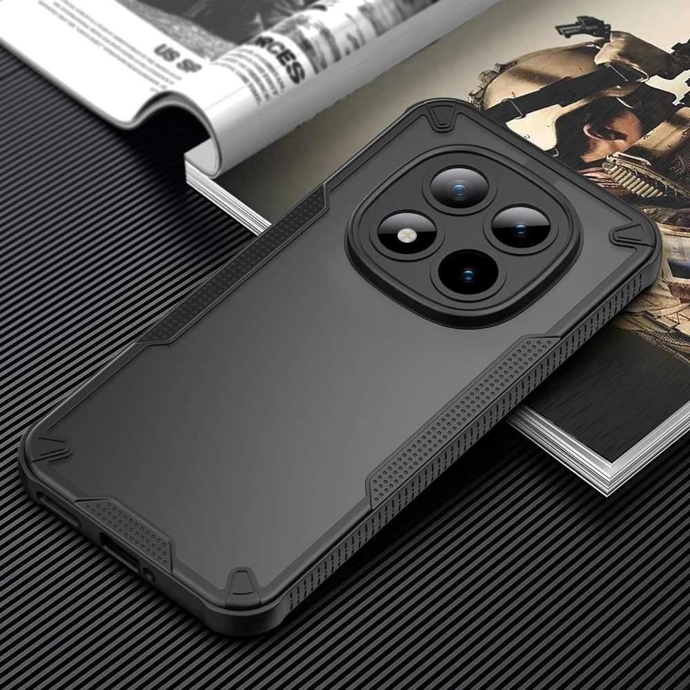 Dėklas „Tech-Protect Rugged Shield“ Xiaomi Poco M8 Pro / Redmi Note 15 Pro+ Plus 5G matinis juodas