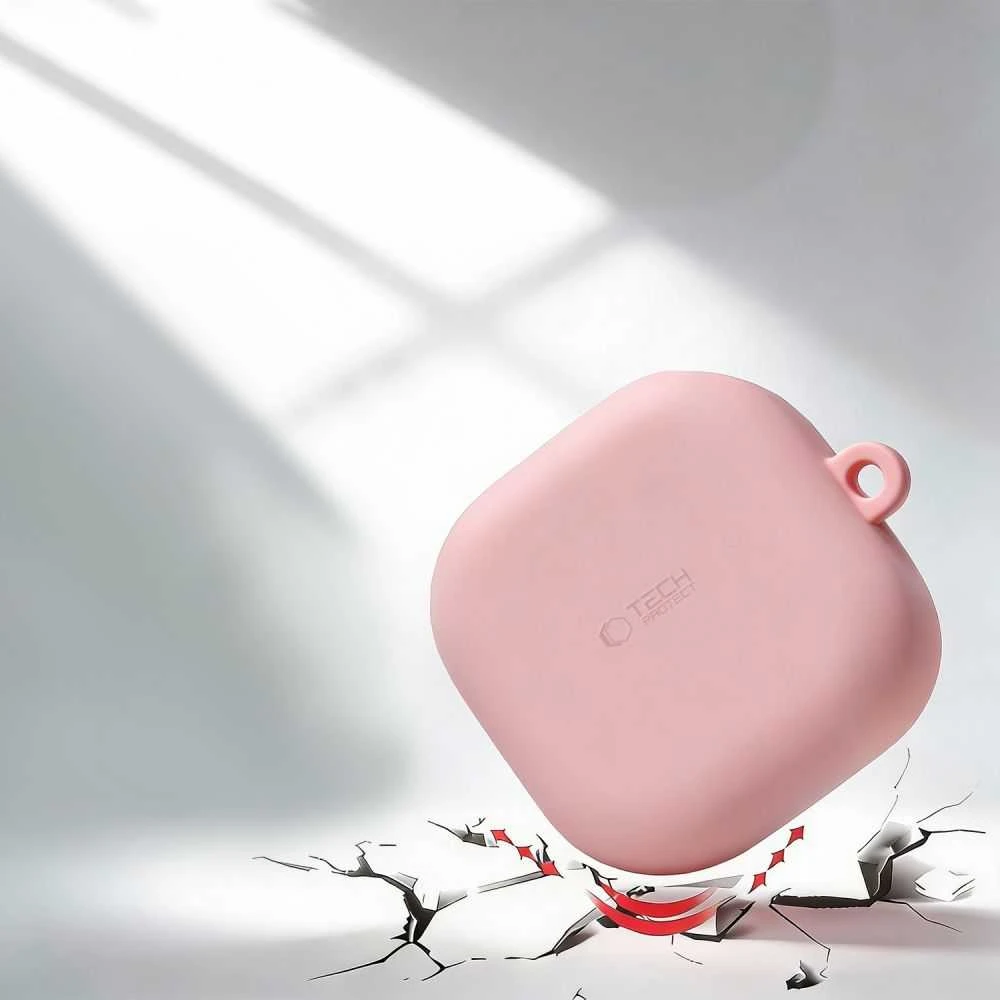 Dėklas „Tech-Protect“ silikoninis laikiklis „Samsung Galaxy Buds 4 / 4 Pro“, levandų spalvos