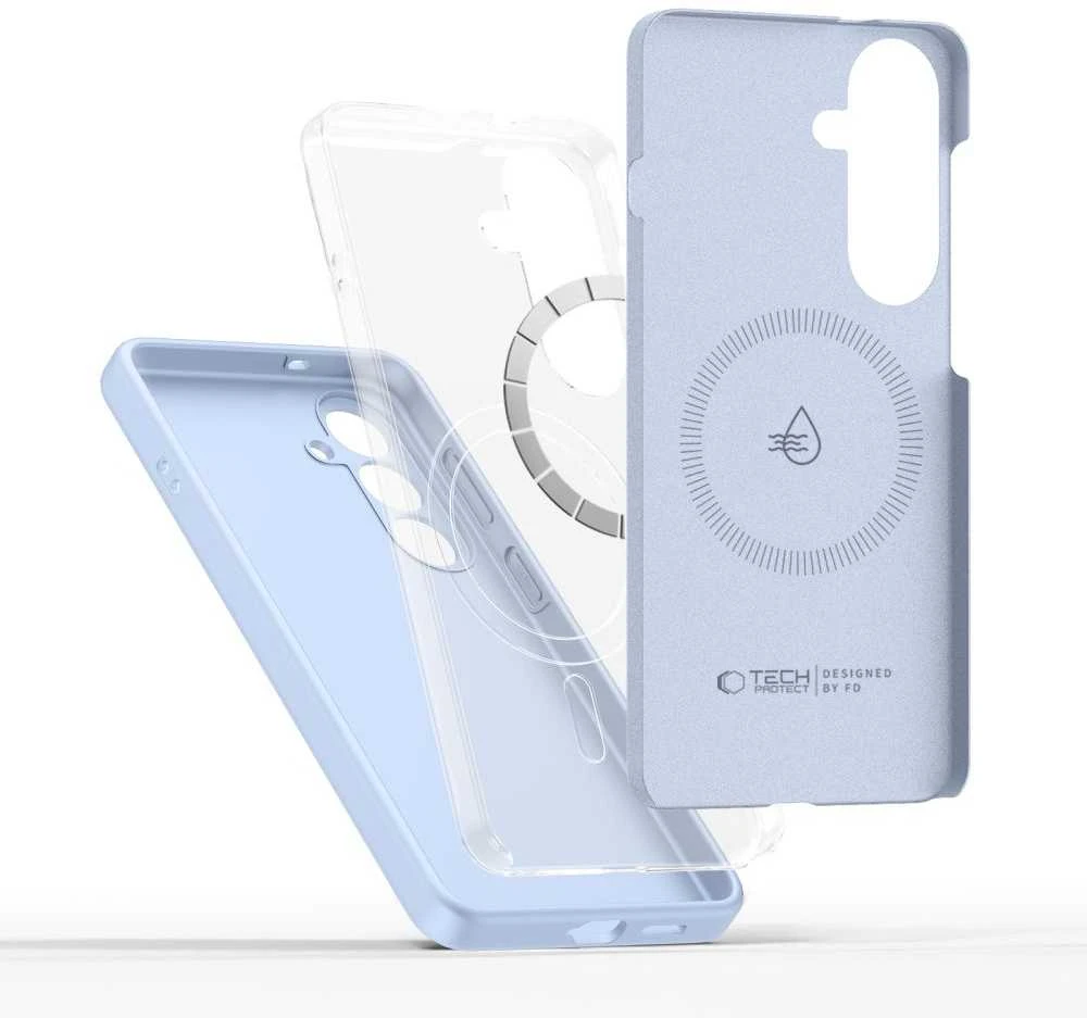 Dėklas Tech-Protect Silicone MagSafe Samsung Galaxy S26 Sky mėlynos spalvos