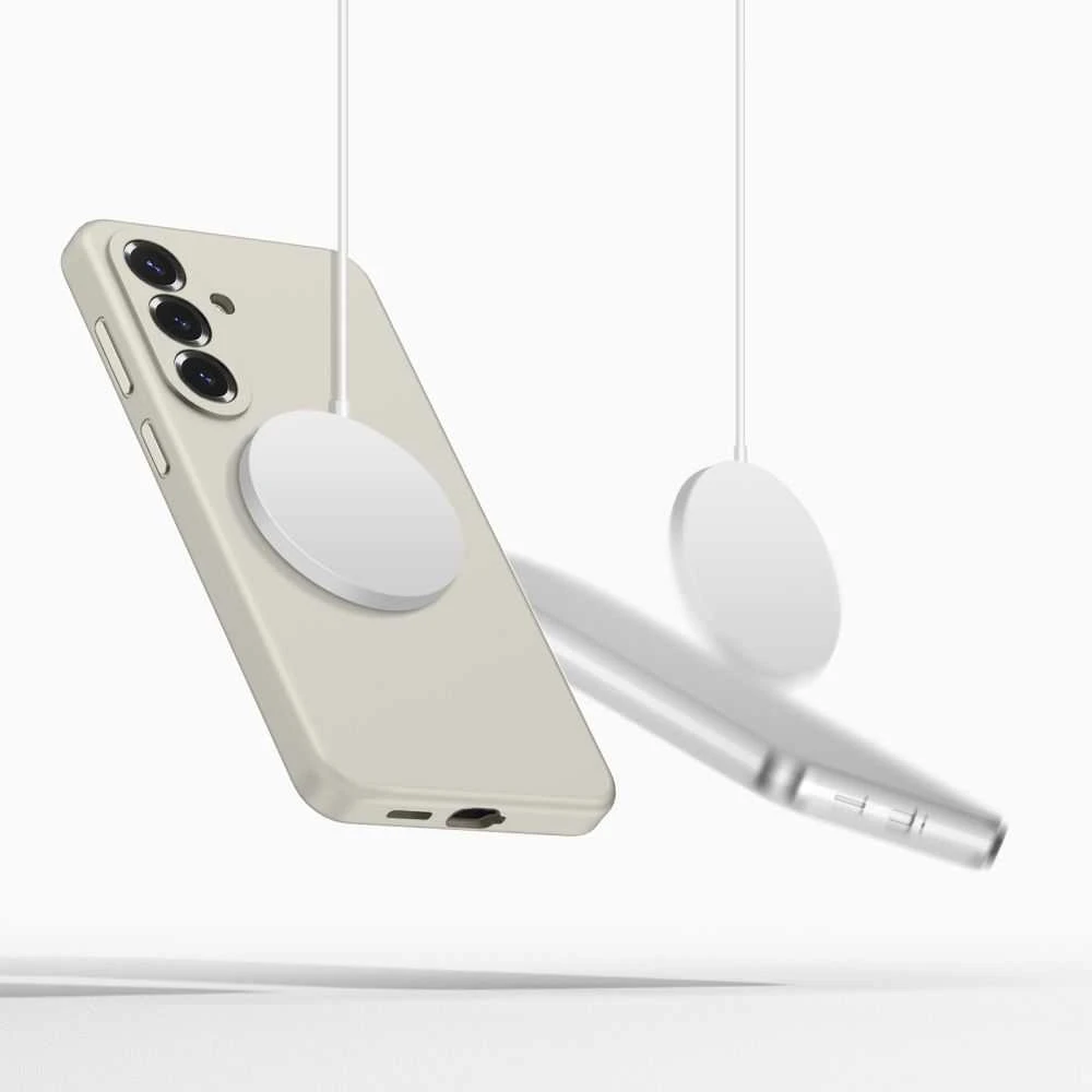 „Tech-Protect“ silikoninis „MagSafe“ dėklas „Samsung Galaxy S26+ Plus Cosmic Latte“