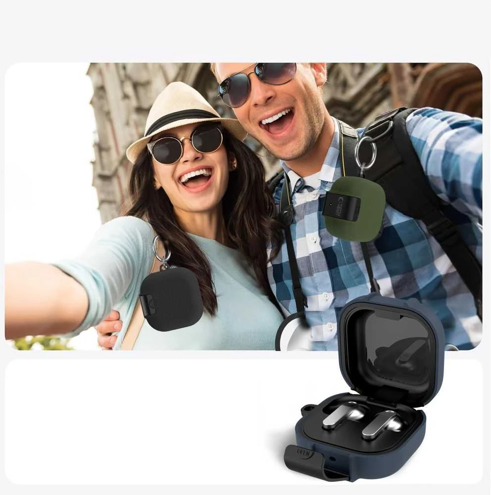 Dėklas Tech-Protect Slim Hook Samsung Galaxy Buds 4 / 4 Pro Olive žalios spalvos
