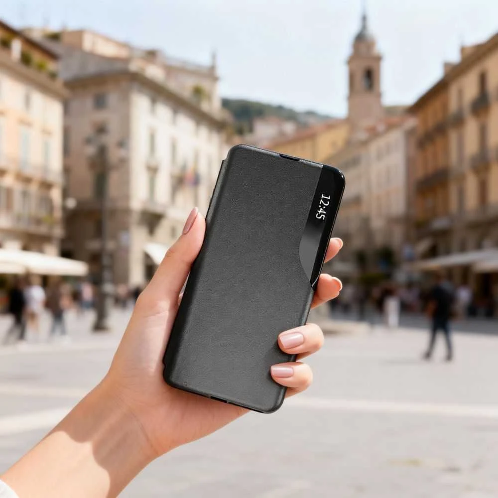 Dėklas Tech-Protect Smart VIEW Samsung Galaxy A57 5G juodos spalvos