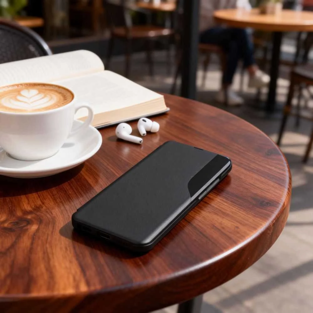 Dėklas Tech-Protect Smart VIEW Samsung Galaxy A57 5G juodos spalvos