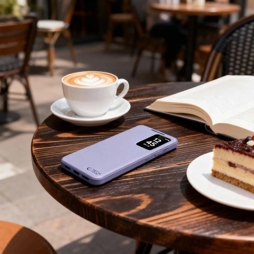 Dėklas Tech-Protect Smart Wallet Samsung Galaxy A57 5G violetinės spalvos