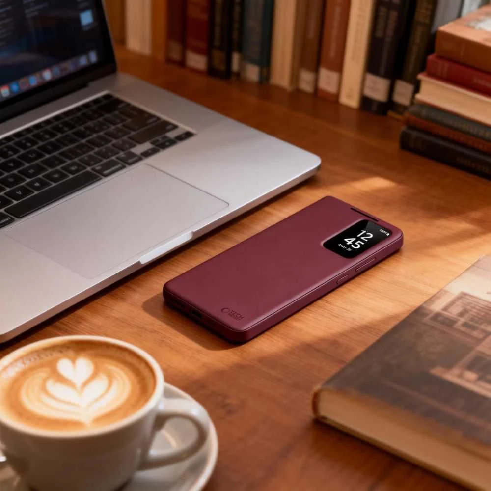Dėklas Tech Protect „TechProtect“ išmanioji piniginė „Samsung Galaxy S26+ Plus Mulberry“