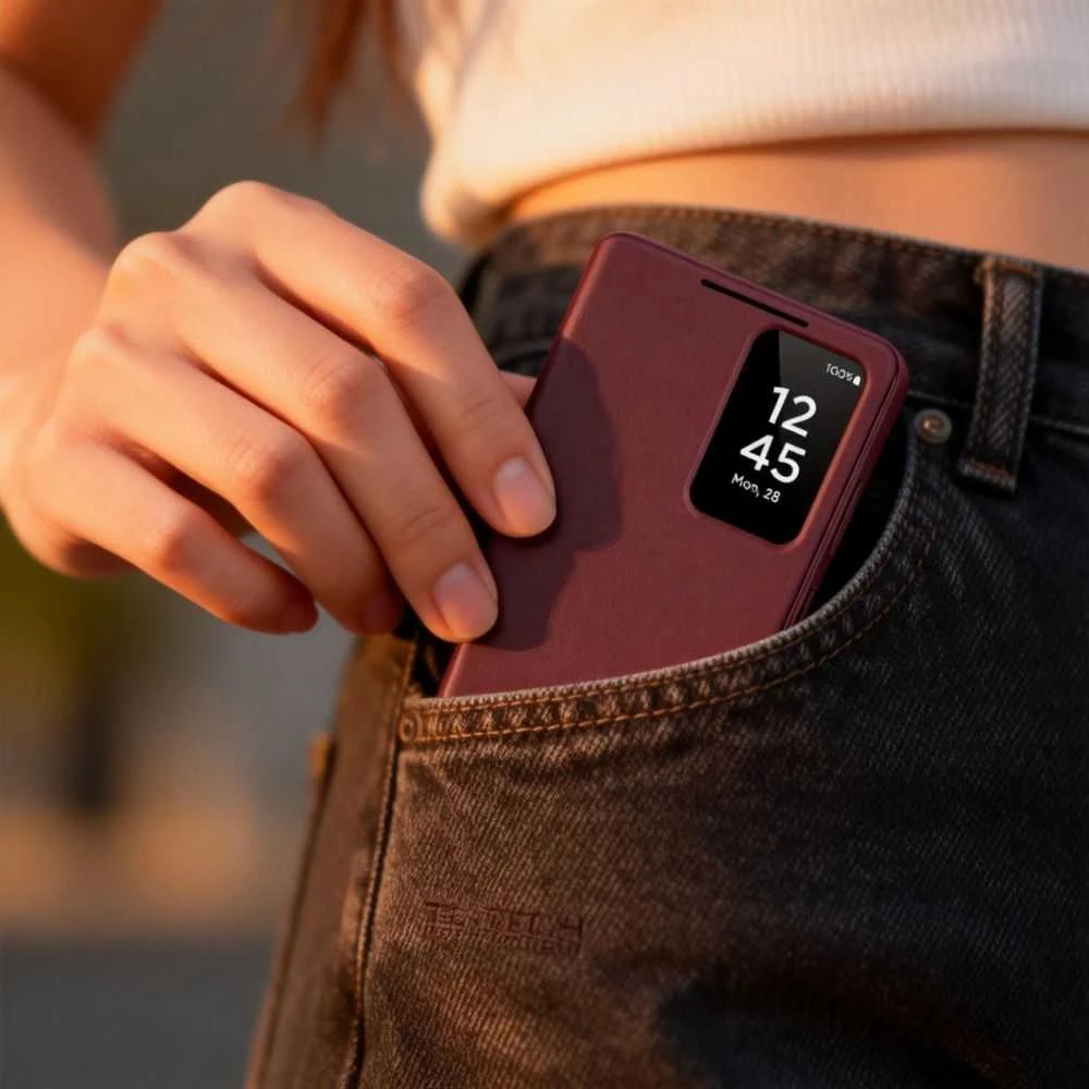 Dėklas Tech Protect „TechProtect“ išmanioji piniginė „Samsung Galaxy S26+ Plus Mulberry“