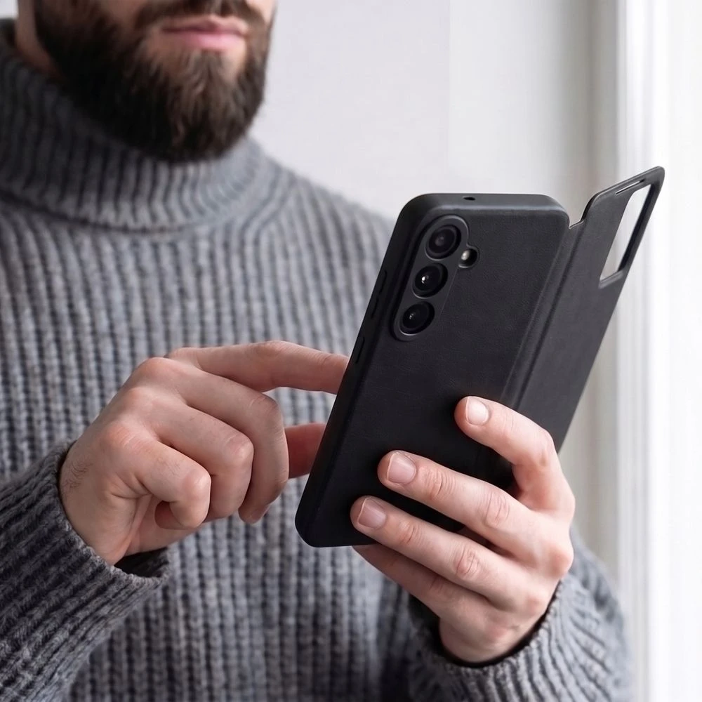 Dėklas Tech-Protect SMART WALLET Samsung Galaxy S26 FE MATINIS Juodas