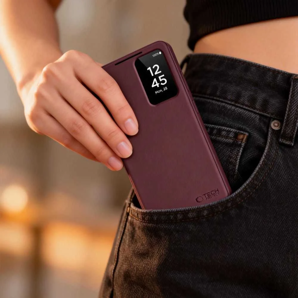 Dėklas „Tech-Protect“ išmanioji piniginė „Samsung Galaxy A57 5G Mulberry“
