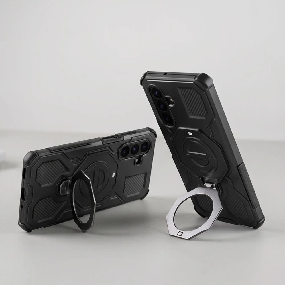 Dėklas TECH-PROTECT TACTICSTAND MagSafe Samsung Galaxy A17 / A18 4G / 5G MATINIS juodos spalvos