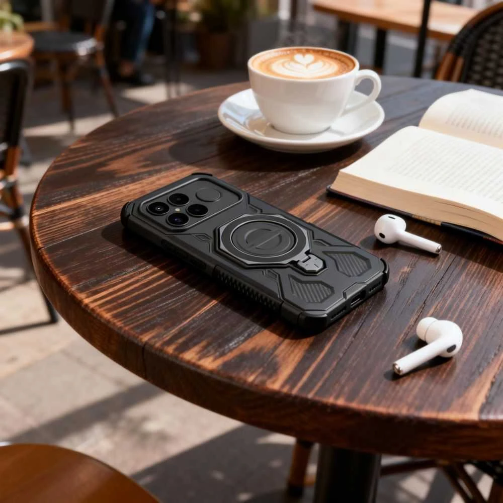 Dėklas Tech-Protect TacticStand MagSafe Xiaomi POCO F8 Ultra Matte juodos spalvos