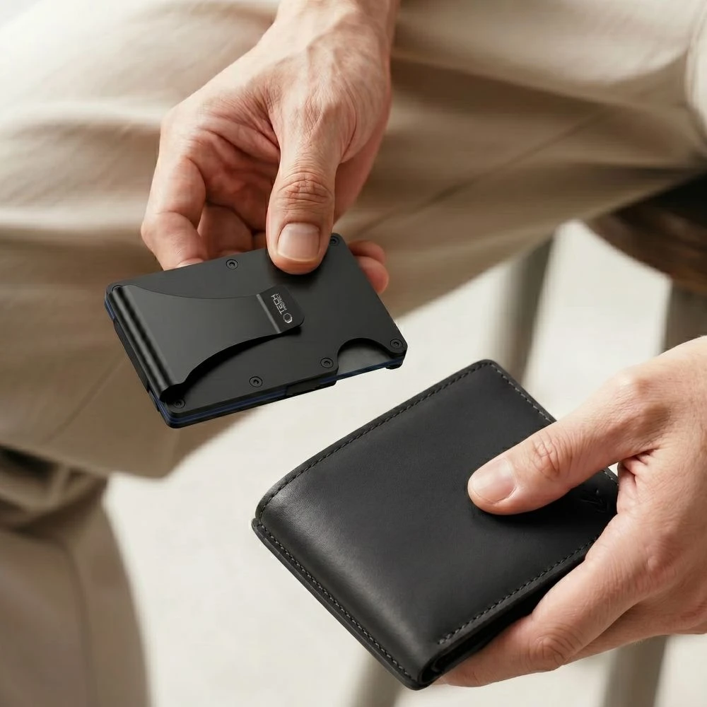 Dėklas TECH-PROTECT THORN RFID KORTELIŲ PINIGINĖ JUODA