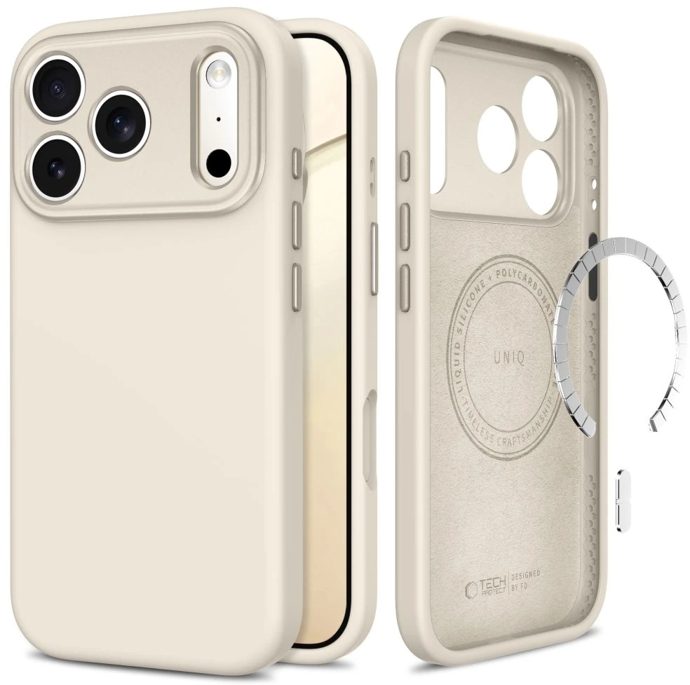 Dėklas TECH-PROTECT UNIQ MagSafe CC iPhone 17 PRO MAX / 18 PRO MAX TITANIUM
