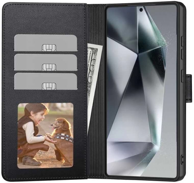Dėklas Tech-Protect Wallet Samsung Galaxy A57 5G juodos spalvos