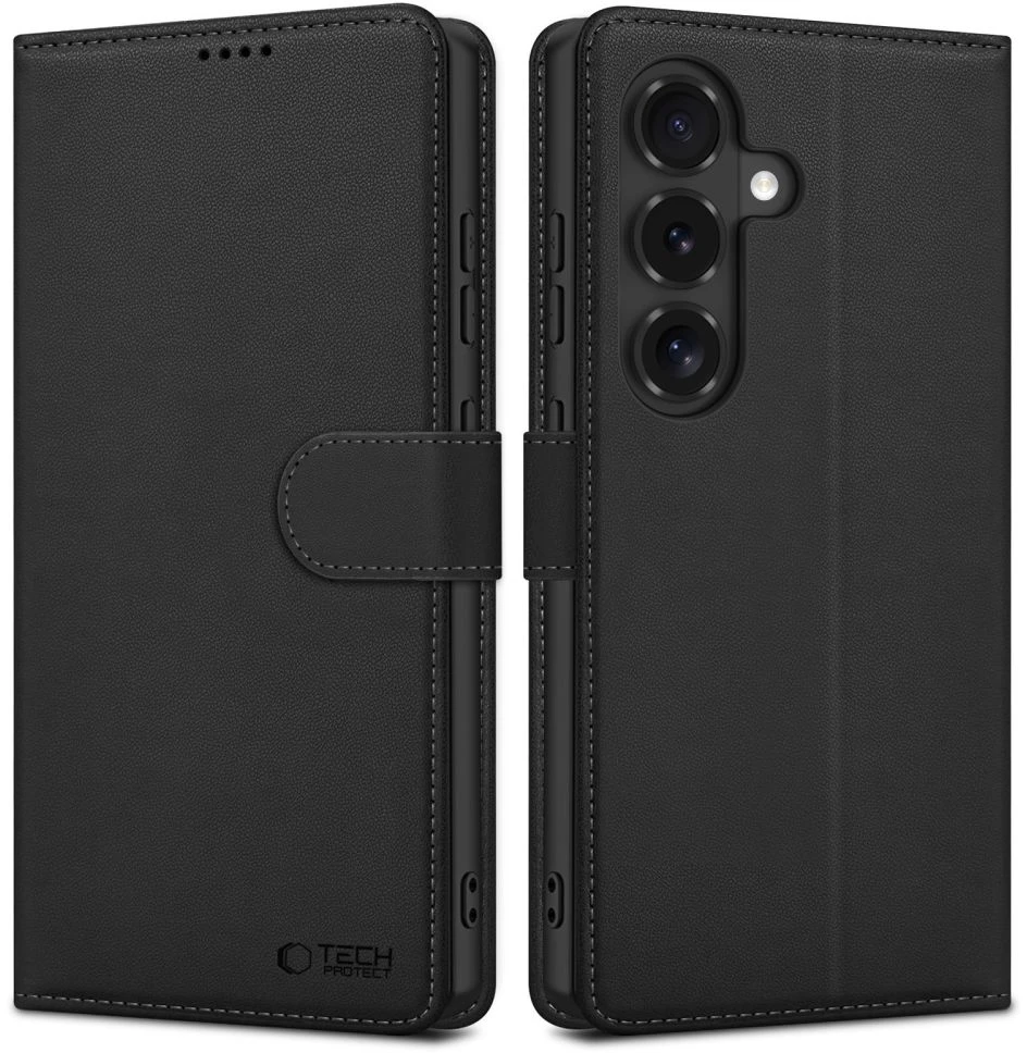 Dėklas TECH-PROTECT WALLET Samsung Galaxy S26 FE juodos spalvos