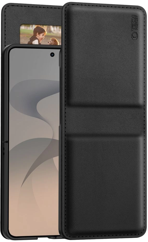 Dėklas Tech-Protect Wallet Samsung Galaxy Z FLIP 8 Juodas