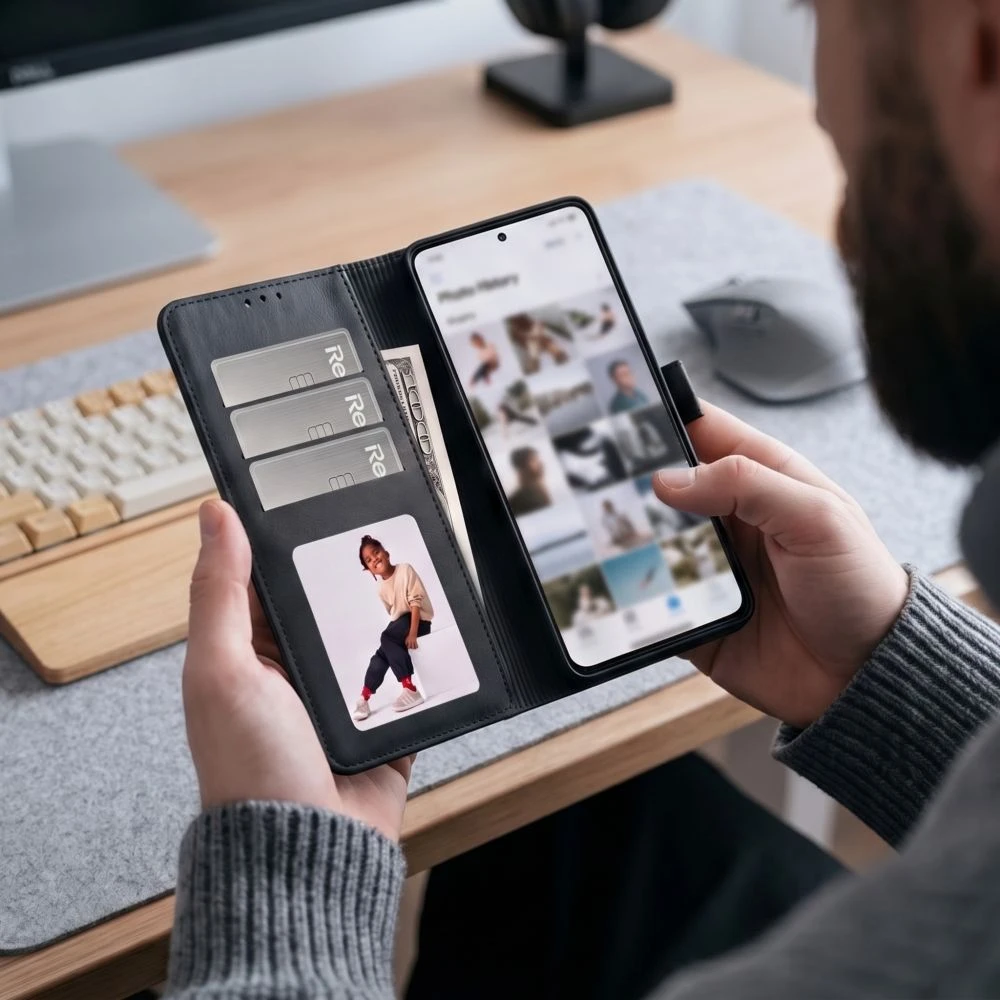 Dėklas Tech-Protect WALLET XIAOMI REDMI NOTE 17 Pro Max 5G MATINIS Juodas