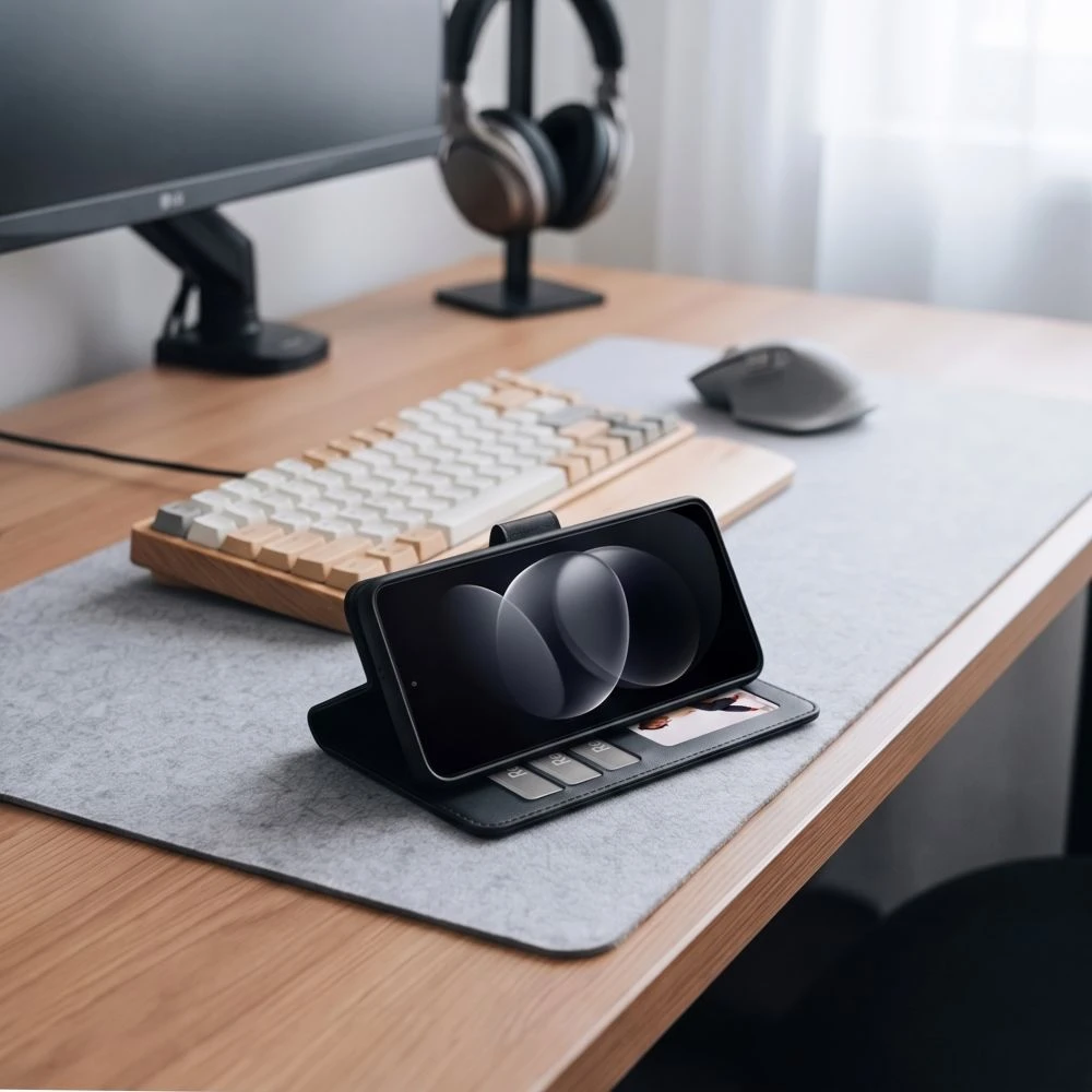 Dėklas Tech-Protect WALLET XIAOMI REDMI NOTE 17 Pro Max 5G MATINIS Juodas