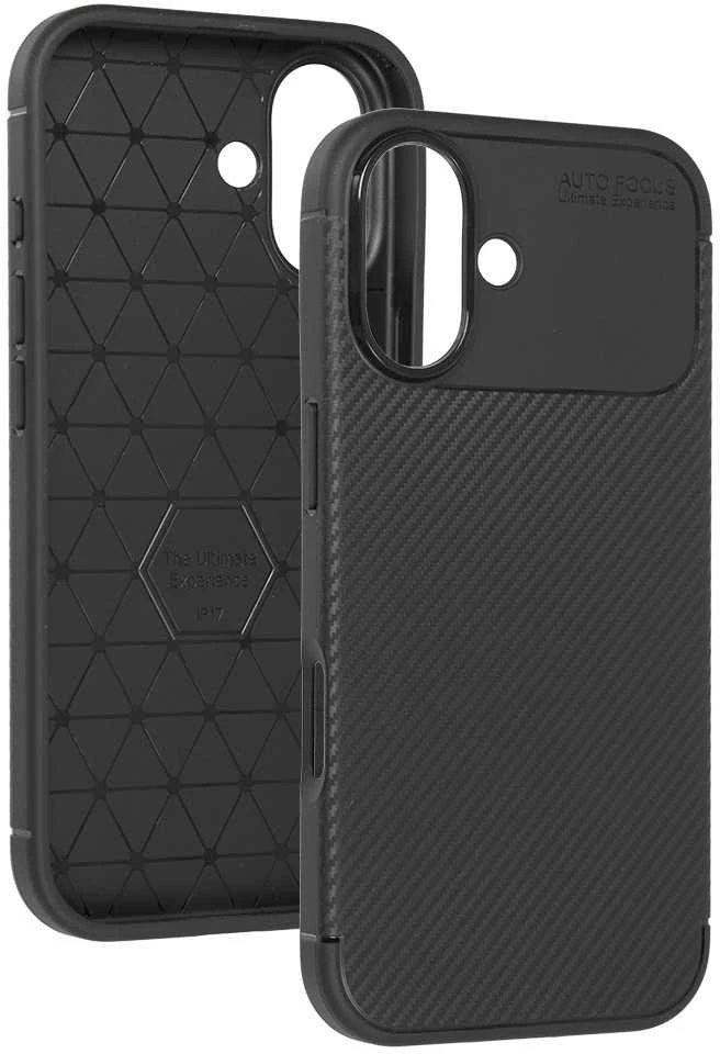 Dėklas Tel Protect Carbon Elite skirtas Apple iPhone 17 juodos spalvos