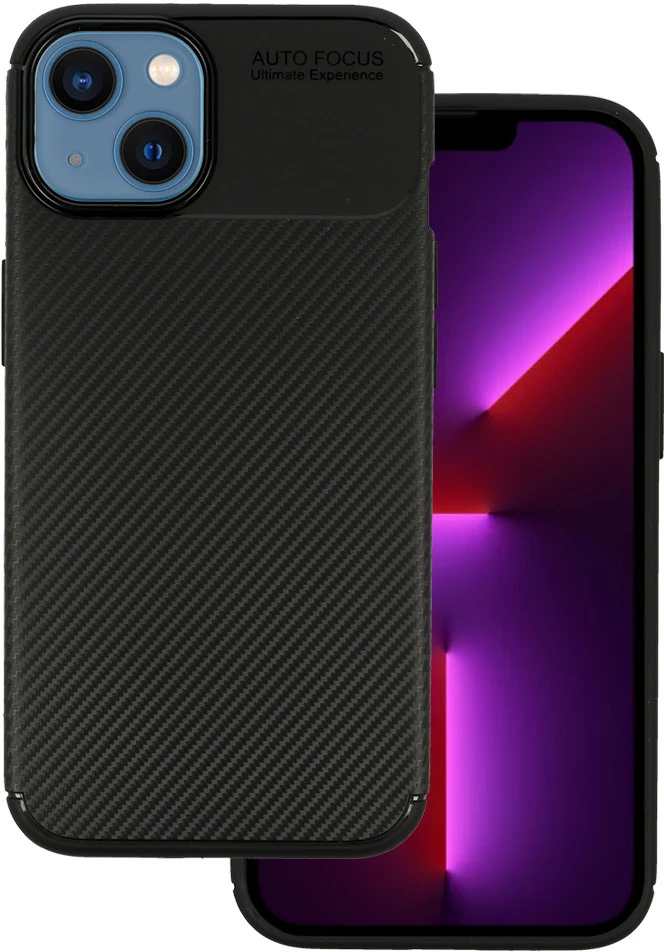 Dėklas Tel Protect Carbon Elite skirtas iPhone 13 juodos spalvos