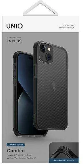 UNIQ Combat Dėklas Apple iPhone 14 Plus / 15 Plus 6,7″ carbon juodos spalvos