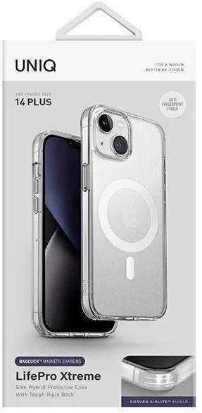 UNIQ LifePro Xtreme dėklas Apple iPhone 14 Plus / 15 Plus 6,7" Magclick Charging, skaidrus, šerkšno spalvos