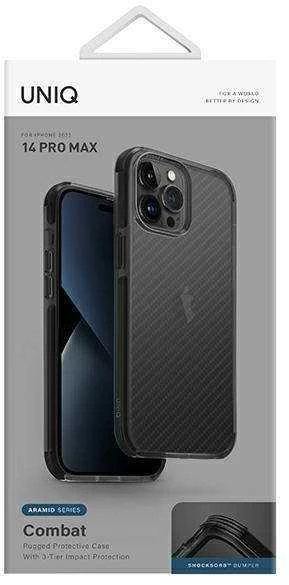 UNIQ Combat Dėklas Apple iPhone 14 Pro Max 6,7″ carbon juodos spalvos
