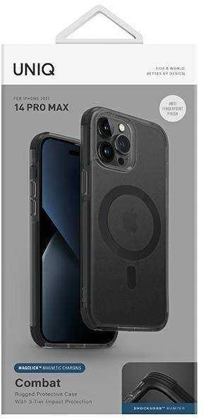 UNIQ Combat Dėklas Apple iPhone 14 Pro Max 6,7" Magclick įkrovimas, betono, anglies spalvos