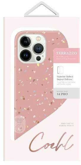 UNIQ Coehl Terrazzo Dėklas Apple iPhone 14 Pro 6,1″ coral rožinės spalvos