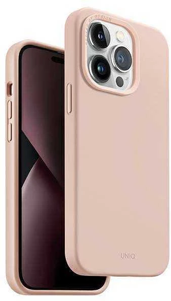 UNIQ dėklas Lino Hue Apple iPhone 14 Pro 6,1"Magclick Charging rožinės spalvos