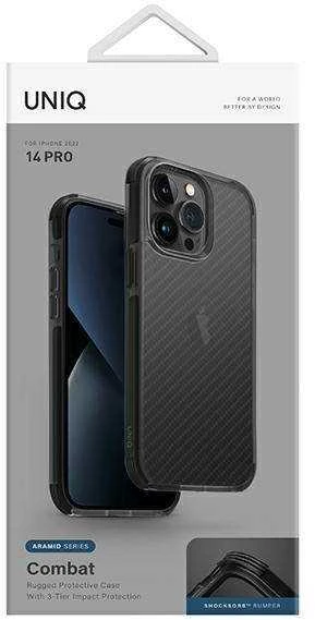 UNIQ Combat Dėklas Apple iPhone 14 Pro 6,1″ carbon juodos spalvos