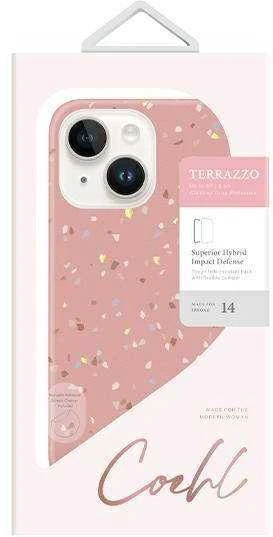UNIQ Coehl Terrazzo Dėklas Apple iPhone 14 / 15/ 13 6,1″ coral rožinės spalvos
