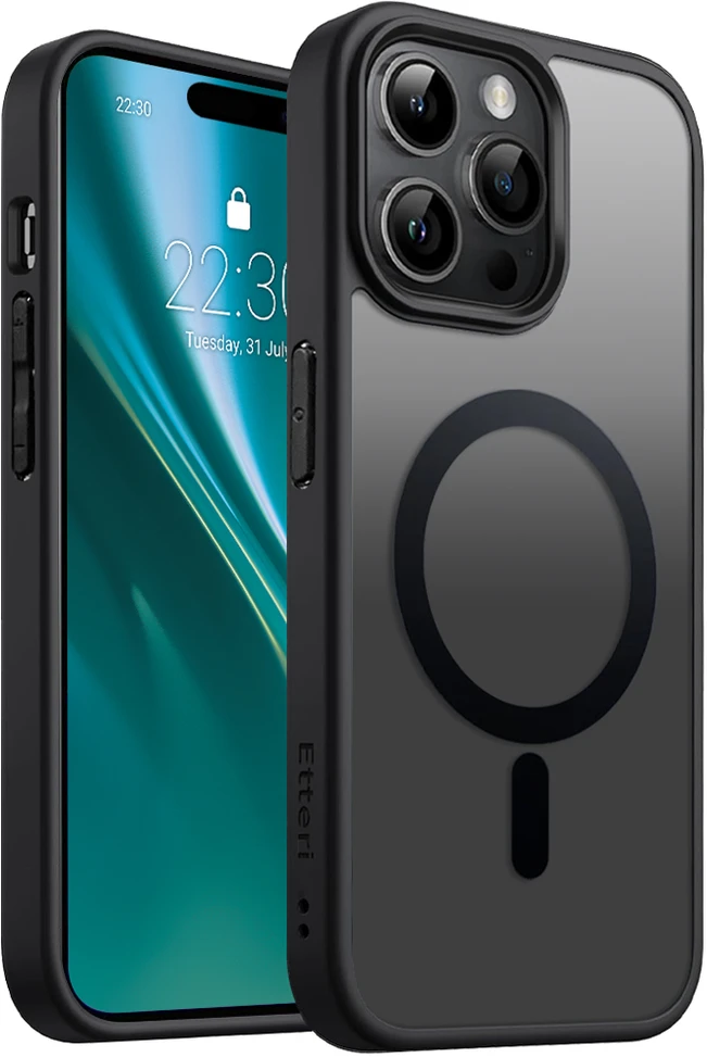 Dėklas Telforceone Etteri Matt Mag Apple iPhone 14 Pro 6.1" juoda spalva