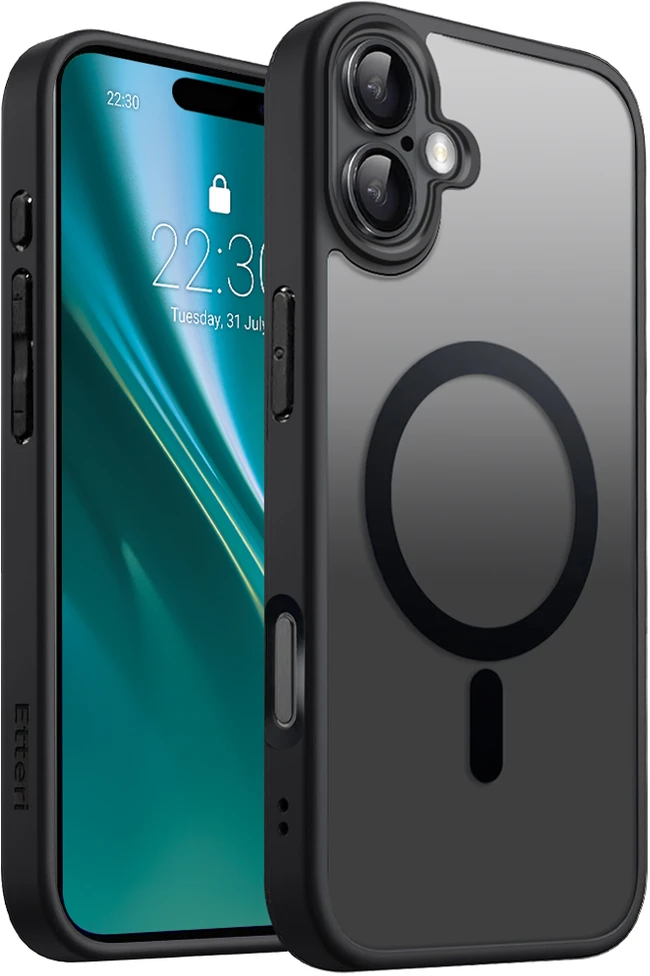Dėklas Telforceone Eteri Matt Mag Apple iPhone 16 Plus 6.7" juoda spalva
