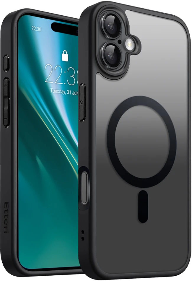 Dėklas „Telforceone Eteri Matt Mag“ Apple iPhone 16 6.1 colio juodas
