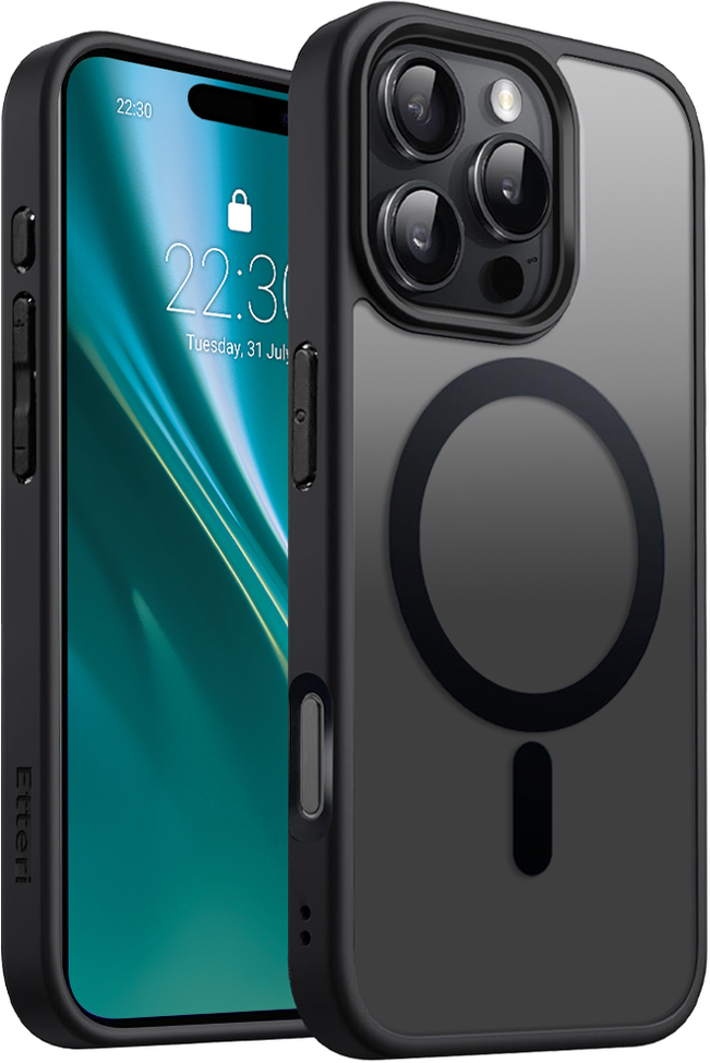 Dėklas Telforceone Etteri Matt Mag Apple iPhone 16 Pro 6.3" juoda spalva