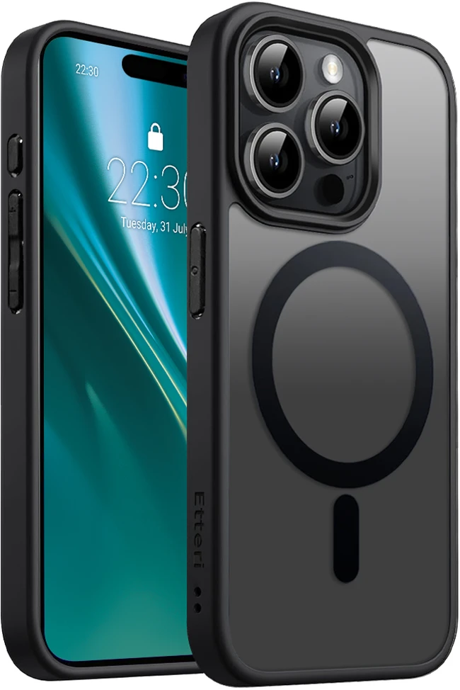 Dėklas Telforceone Eteri Matt Mag Apple iPhone 15 Pro 6.1" juoda spalva