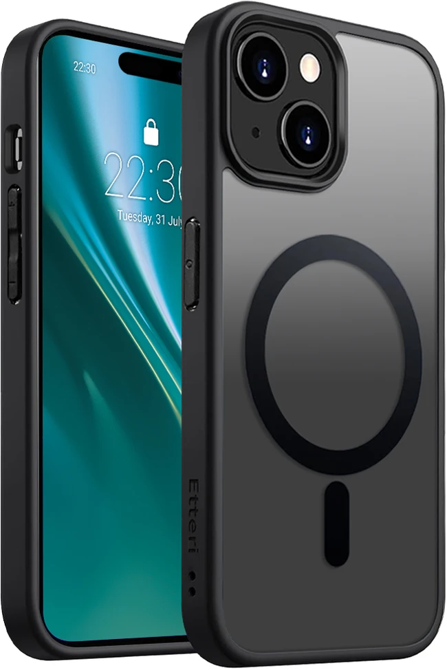 Dėklas Telforceone Eteri Matt Mag Apple iPhone 15 6.1" juoda spalva