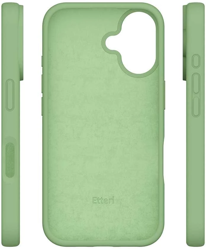 Dėklas Telforceone Etteri Silicone Apple iPhone 16 6,1" šviesiai žalios spalvos