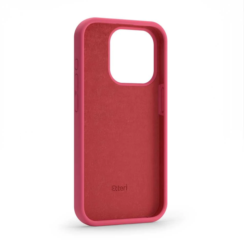 Dėklas Telforceone Etteri Silicone Apple iPhone 16 Pro 6,3" raspberry