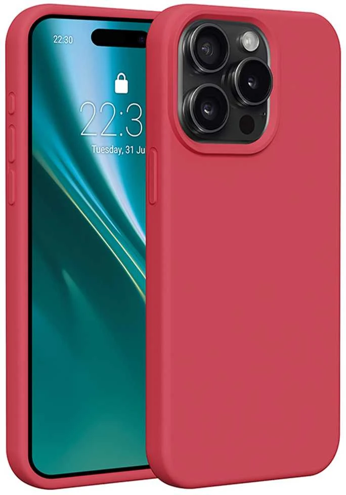 Etteri Telforceone silikoninis dėklas, skirtas Apple iPhone 15 Pro Max 6.7" aviečių