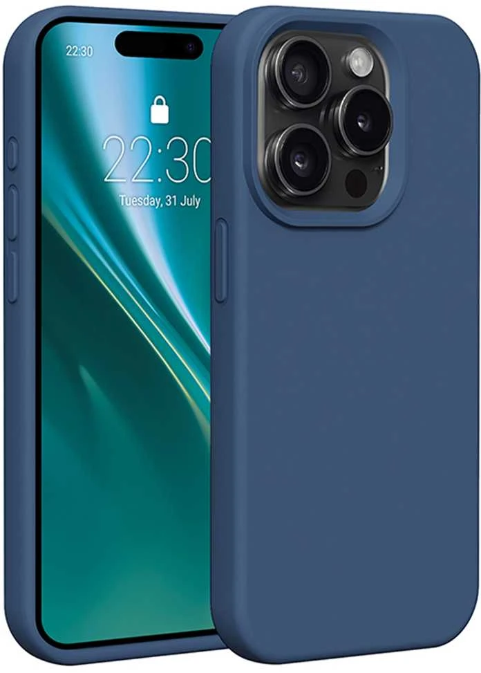 Dėklas Telforceone Etteri Silicone Apple iPhone 15 Pro 6,1" mėlynos spalvos