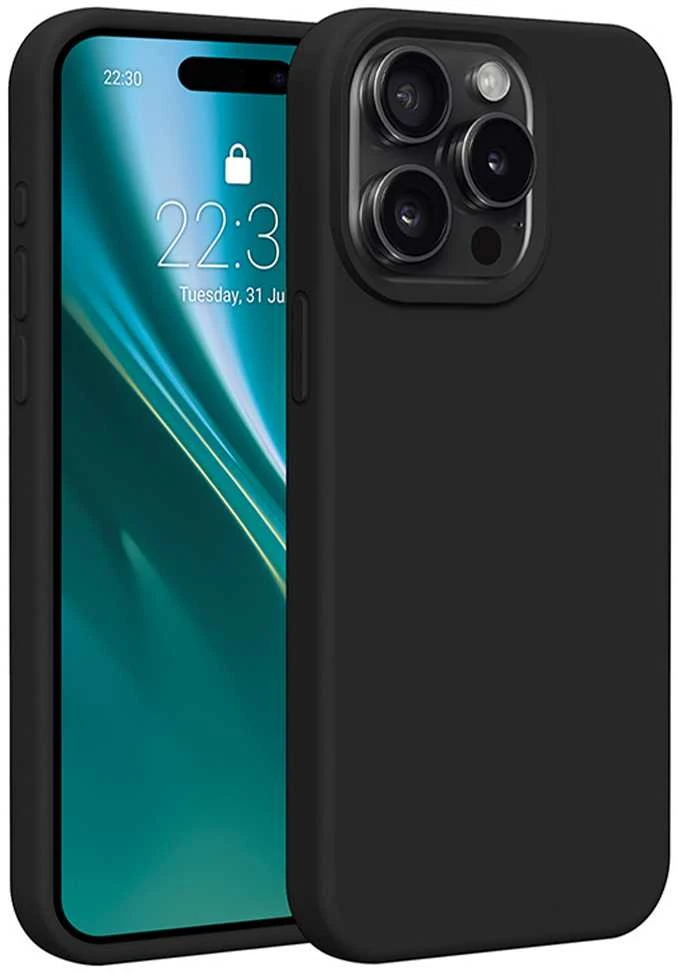 Dėklas Telforceone Etteri Silicone Apple iPhone 15 Pro Max 6,7" juodos spalvos