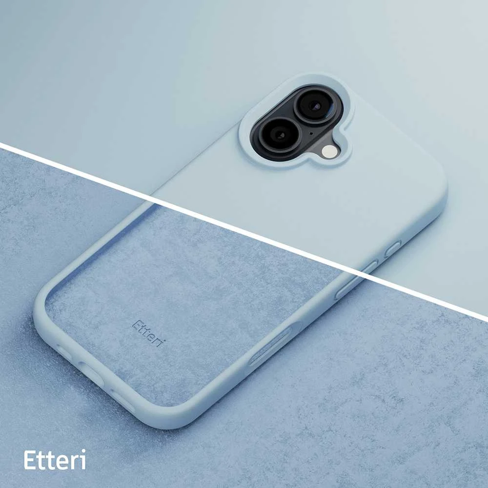 Dėklas Telforceone Etteri Silicone Apple iPhone 16 Plus 6,7" žydros spalvos