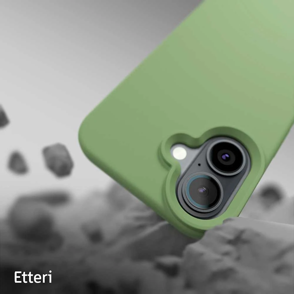 Dėklas Telforceone Etteri Silicone Apple iPhone 16 6,1" šviesiai žalios spalvos